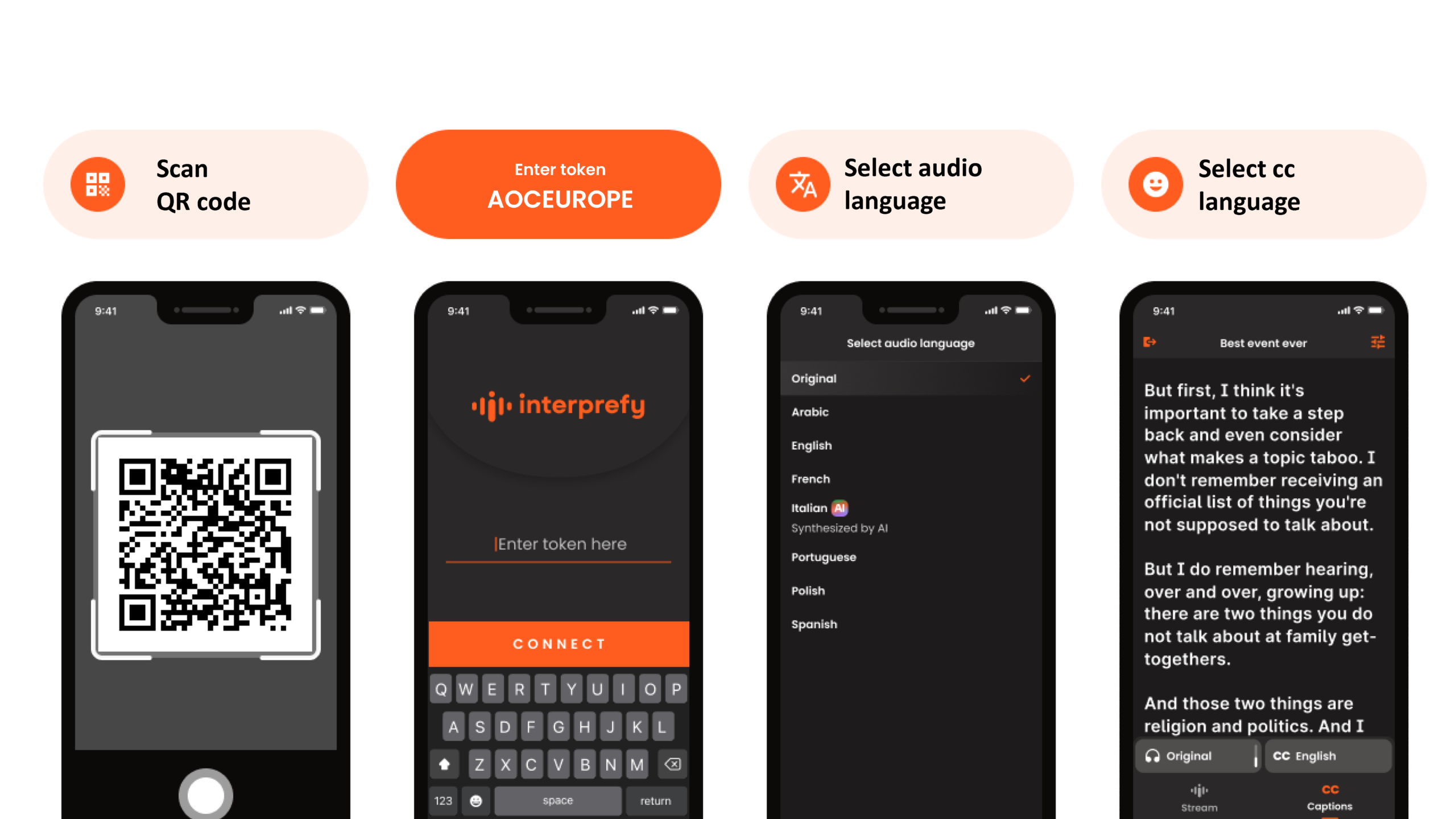 Interprefy Mobile app Guide AOCEUROPE